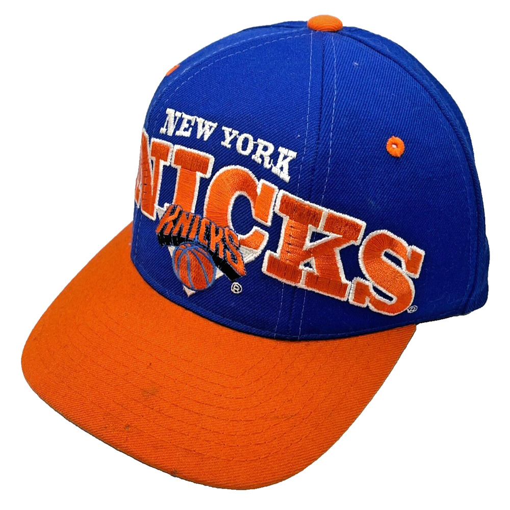 New York Knicks Starter Tri-Power Snapback Hat NBA Blue Orange 90s Vintage - Picture 4 of 9
